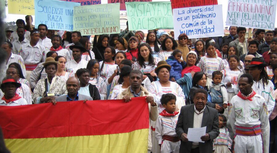 Danae Perez Inofuentes als Teil der Afrobolivianischen Bürgerrechtsbegewegung